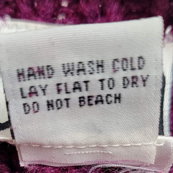 Clio Purple Silk & Nylon Cable Knit Purple Sweater | Size Medium - Picture 4 of 4